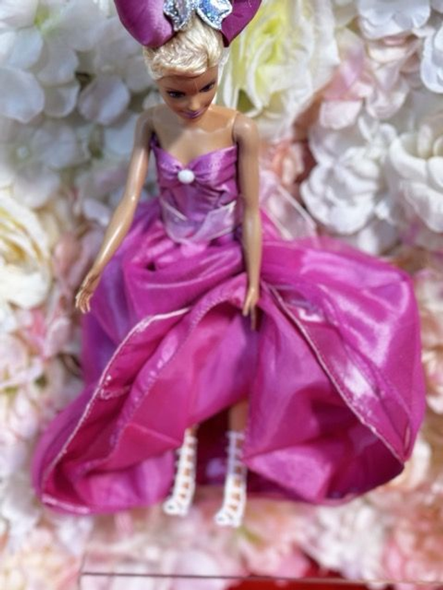 Poupée – Robe rose & Coiffe assortie - Fait main