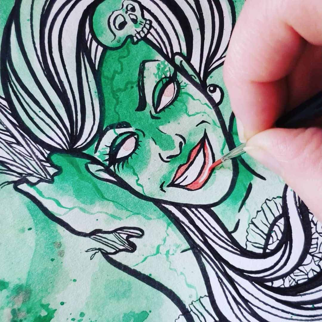 Zombie Burlesque Giclée Original Illustration