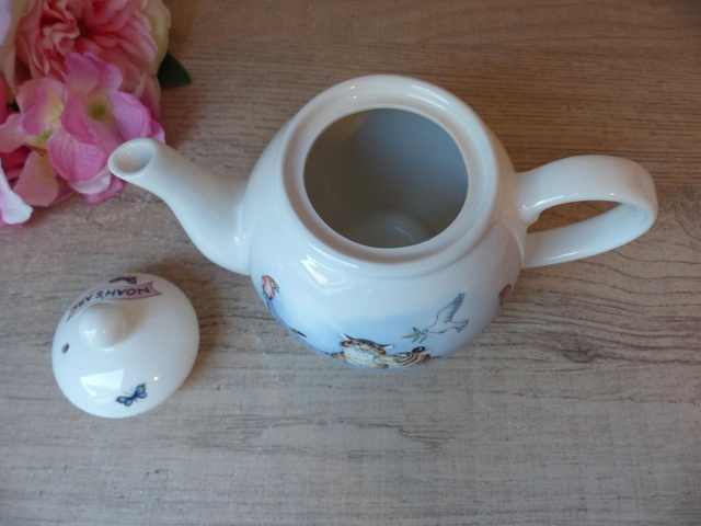 Théière vintage anglaise Arthur Wood Arche de Noé en céramique – Petite théière décor animaux (girafes, éléphants, tigres, perroquets)