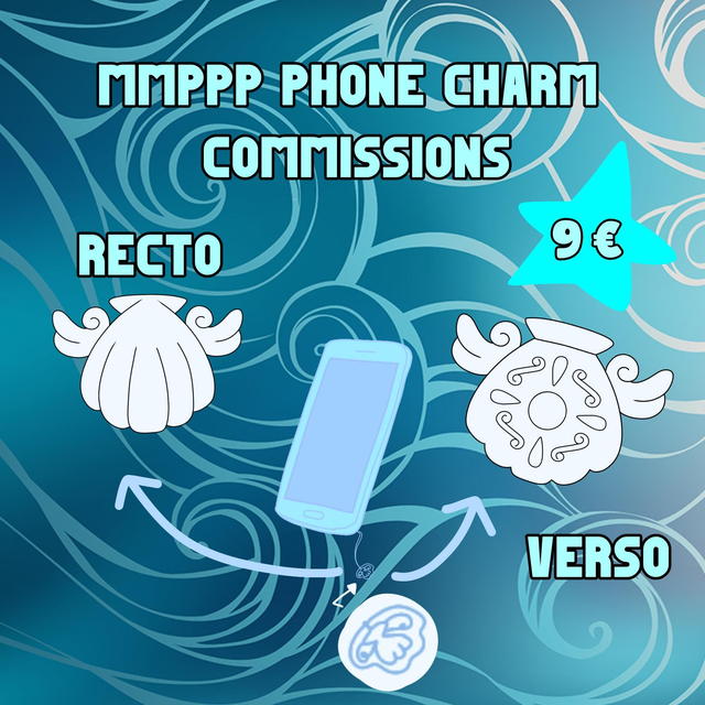 Phone charm personnalisé (epoxy) / Coquillage et perle magique / Pitchi pitch pitch Mermaid Melody