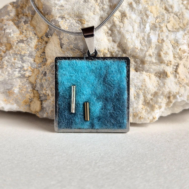Merino Wool Felt Pendant Turquoise 
