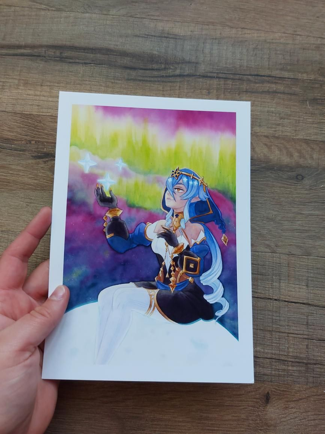 Carte aquarelle - Layla Genshin Impact