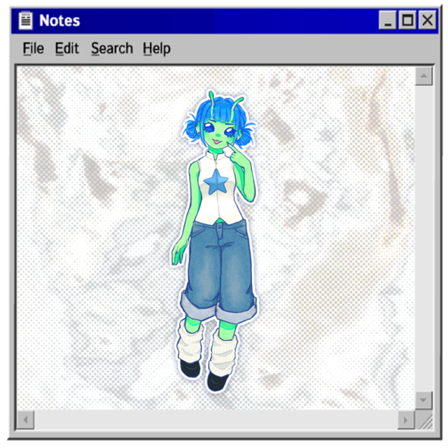 vinyl matte sparkly sticker - Blue’s Alien form