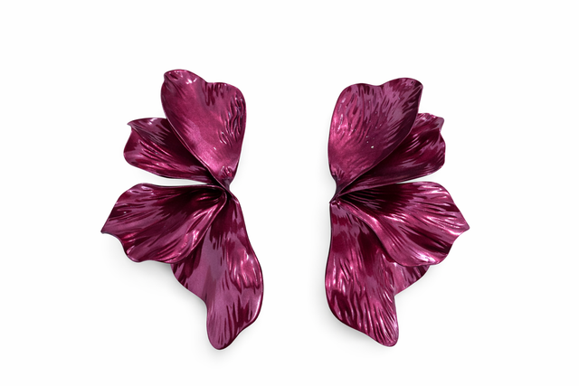 Pendientes pétalos morados 