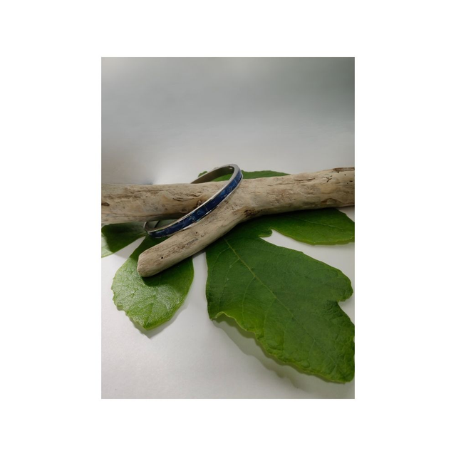 Jonc fermé marbré bleu