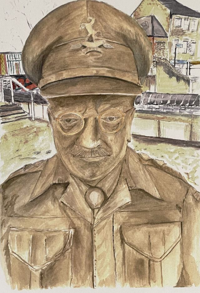 Statue painting post cards