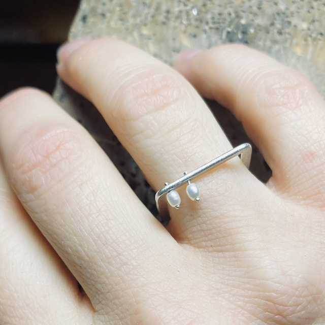 J925 ANELLO QUADRO INSIEME FIANCO A FIANCO