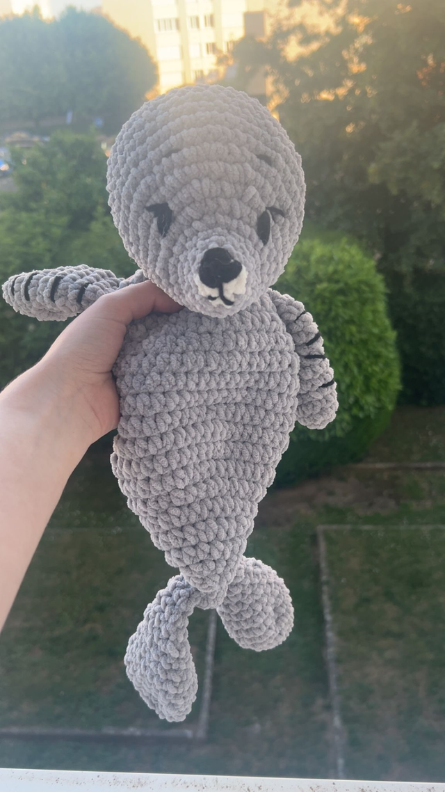 🤍🐚 Doudou Phoque au Crochet 🧶🌊