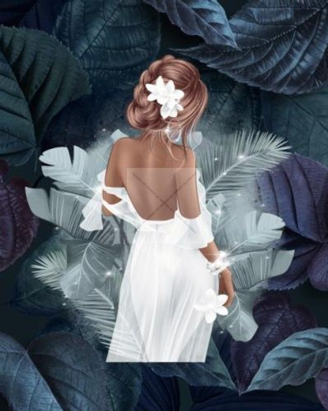 Panneau Femme chic 2 en polyester 50x50cm 