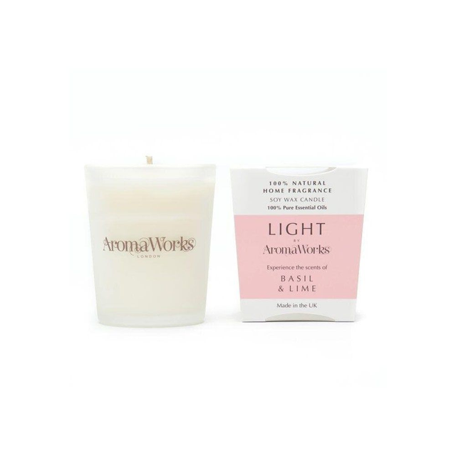 AromaWorks Light Range - Basil & Lime Candle 10cl