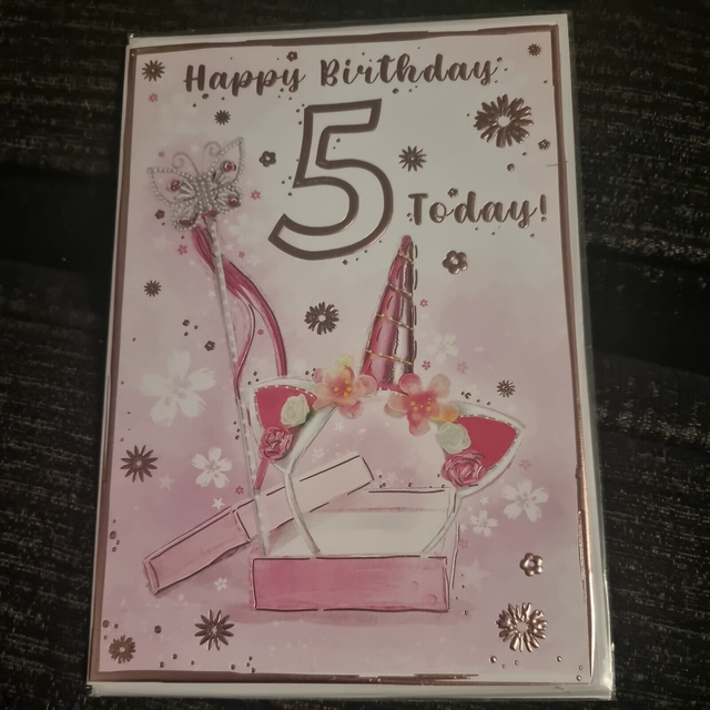 5th BIRTHDAY CARD AGE 5 SIZE 9" X 6"