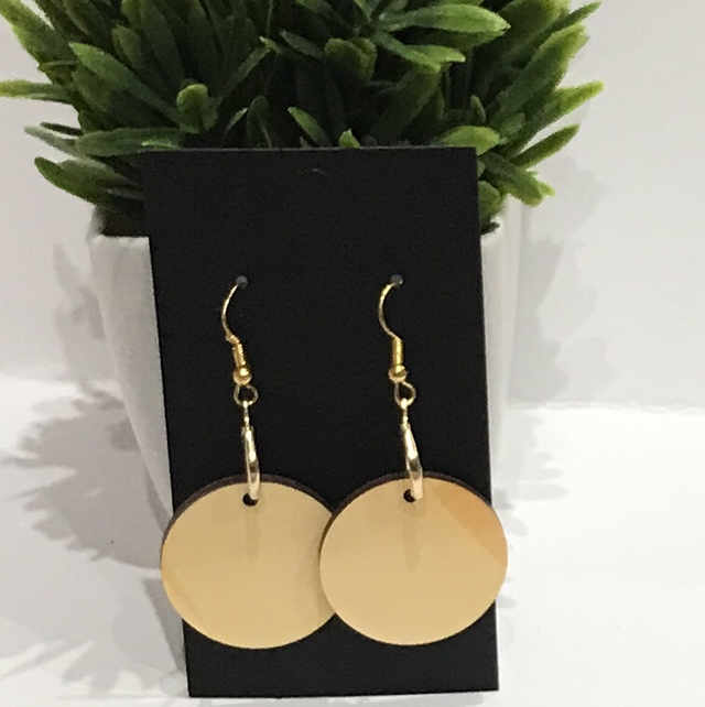 Light Yellow Wood Dangling Earrings- SWDE16