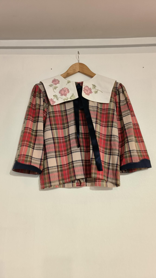 Blouse à carreaux - Léopard rose