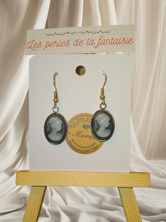 Boucles d'oreilles Cabochon Camée 