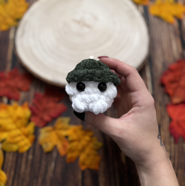 Porte-clés champignon tout doux vert foncé
