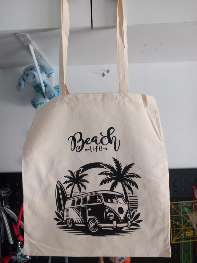 Tote bag, combi vintage surf 