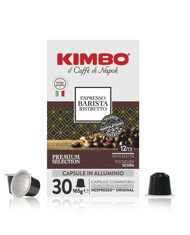 Caffé Kimbo | 30 Alu Kapseln Nespresso® kompatible Barista Ristretto | Intensität 12/13