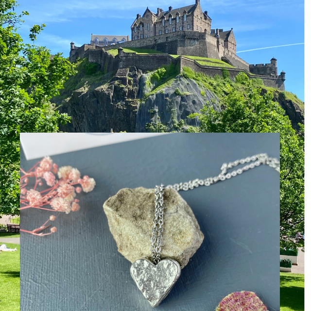 Textures of Scotland heart pendant