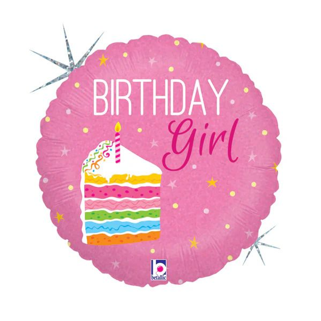 18" BIRTHDAY CAKE GIRL FOIL
