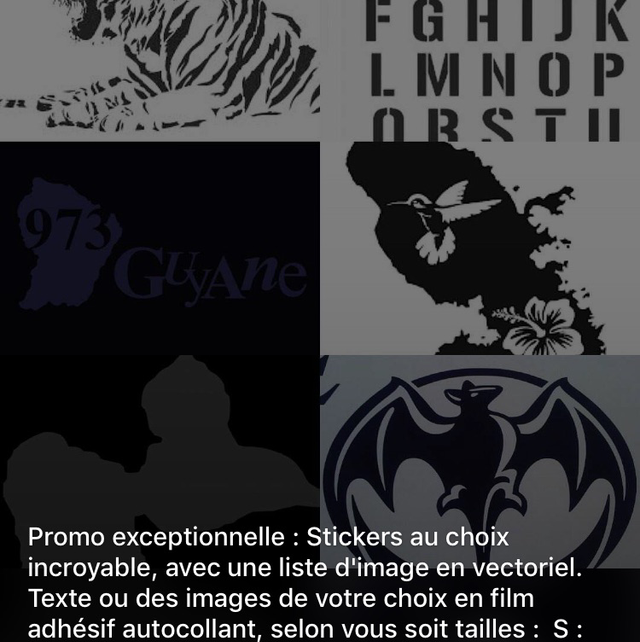 Stickers autocollants à la demander à partir de 6€