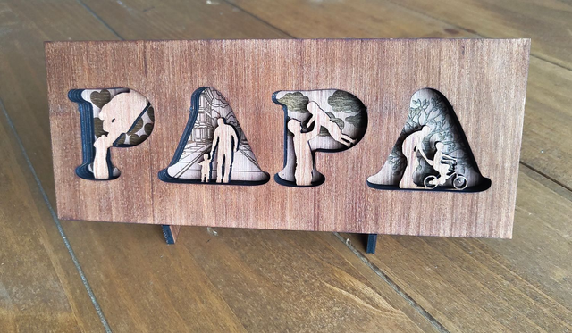 plaque fête des pères en bois