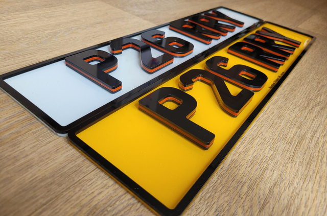 9mm Black &amp; Neon Red &amp; Black 4D Laser Cut 