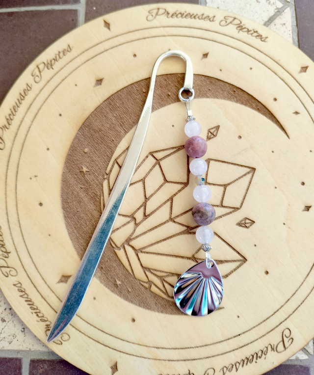 Marque page Rhodonite argenté