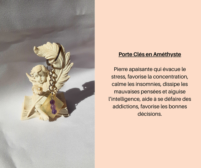 13- Porte Clés en Améthyste