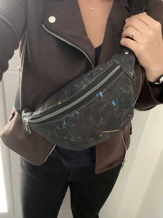 Sac banane noir pailletée