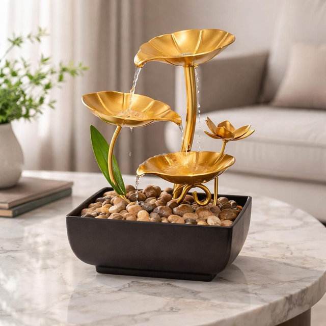 "Forêt de fleurs" - Fontaine en résine 23 cm