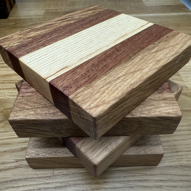 Handmade Hardwood Coasters – Oak, Mahogany, Ash &amp; Walnut