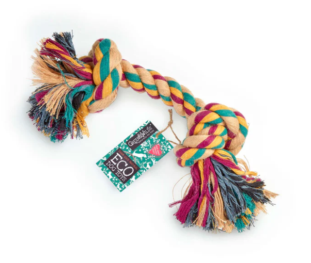 GREEN & WILDS BIG ROPE 2 KNOT ECO DOG TOY