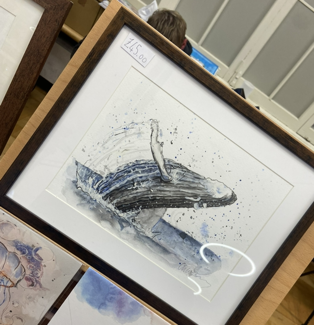 Wilson Whale A4 Framed Original Artwork 