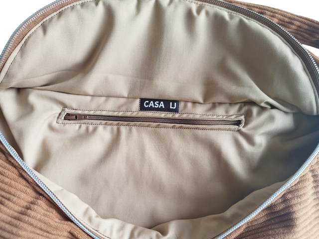 Sac banane en velours côtelé et matelassé marron