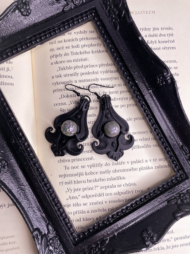 Náušnice Goth victorian černé 