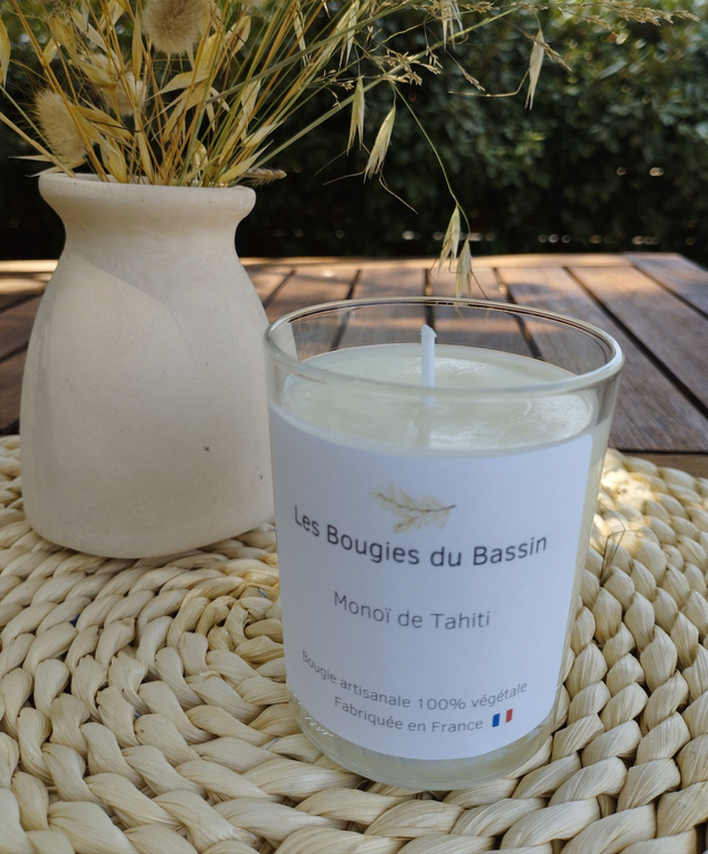 Monoï - Bougie artisanale - plus de 30 heures de combustion