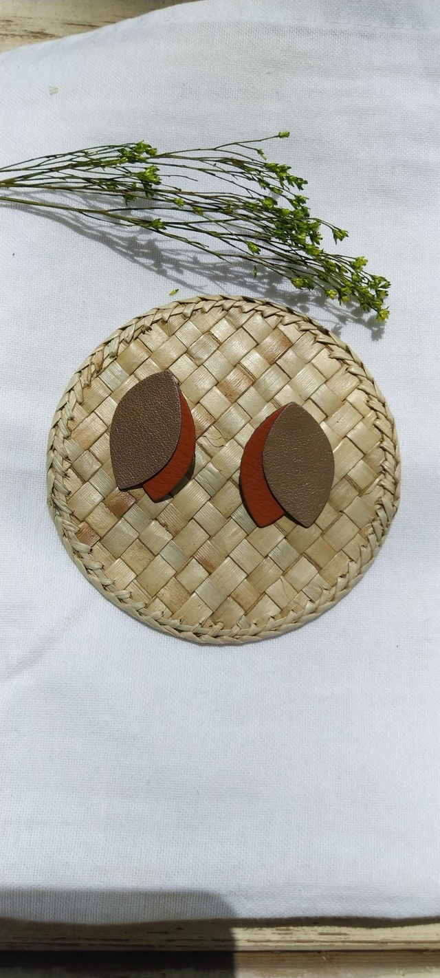 Boucles d'oreilles en matières végétales  de pommes et céréales 