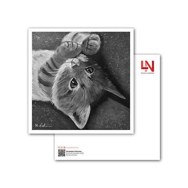 Verspieltes Kätzchen - Kunstkarte