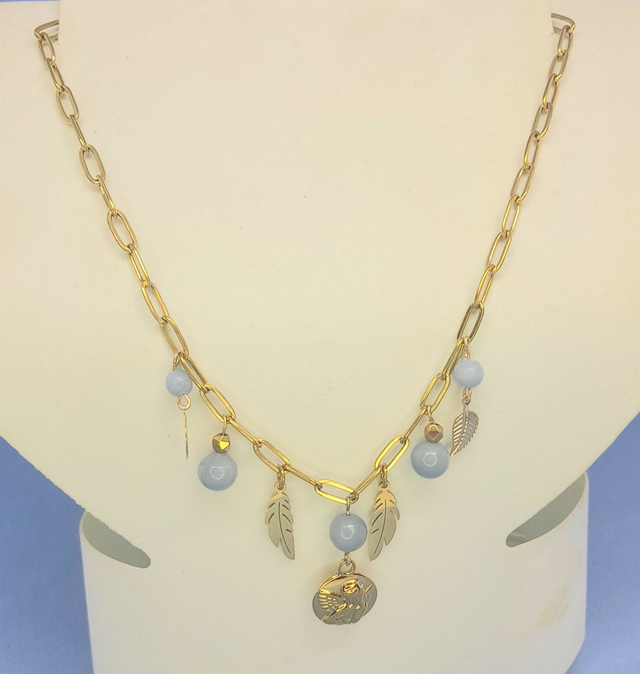 Collier trombone angélite