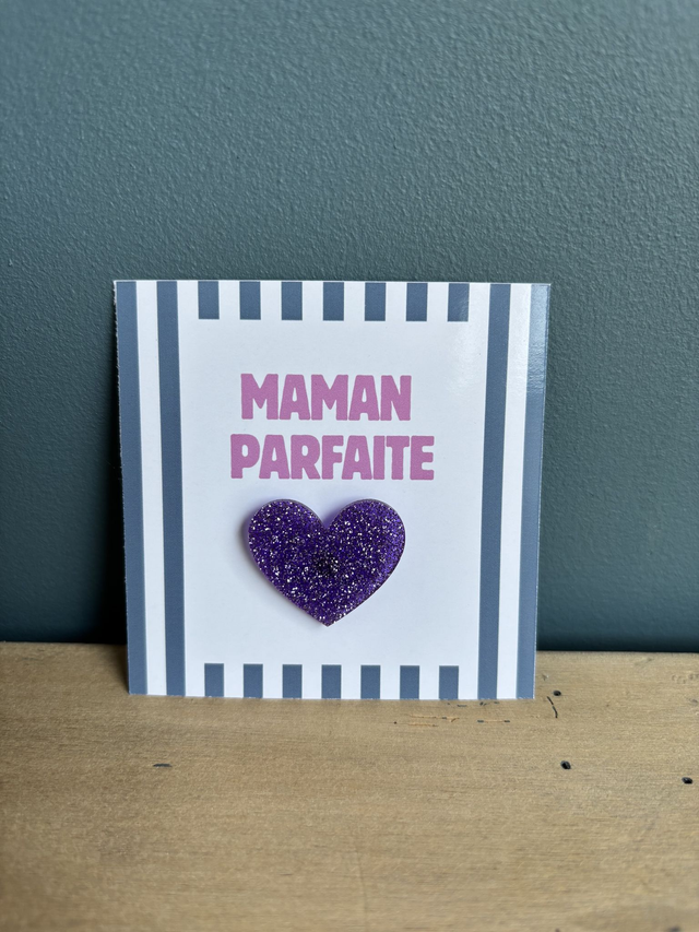 Pin&#039;s coeur violet - Carte personnalisable