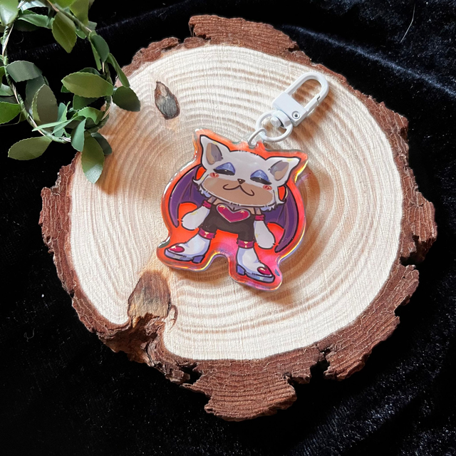 Llavero Sonic // Rouge - acrílico holográfico arcoiris
