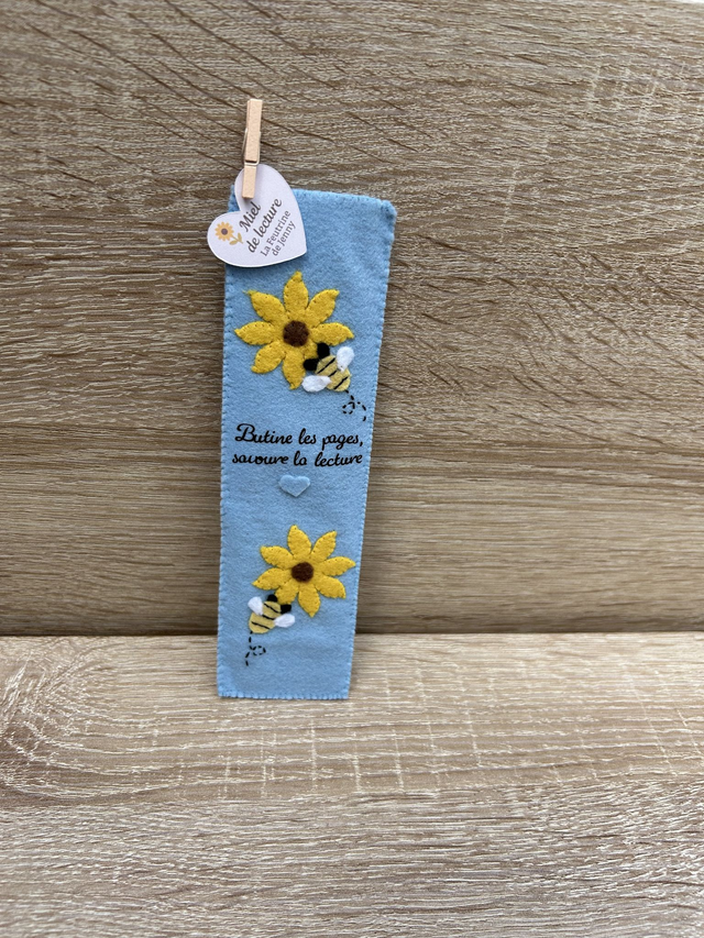 Miel de lecture - marque-page en feutrine