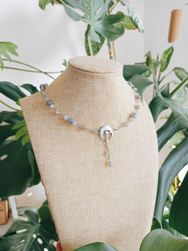 COLLIER - COSMIC VIBES (argenté/labradorite)