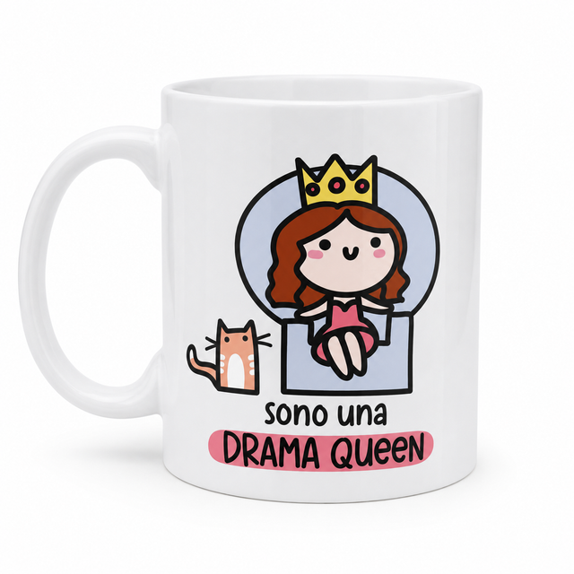 Tazza Drama Queen in ceramica