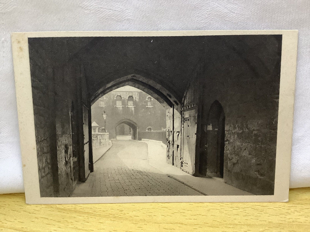 Tower of London , Byward Gate view looking outwards across the moat unbranded postcard Our Ref A185 £1.85