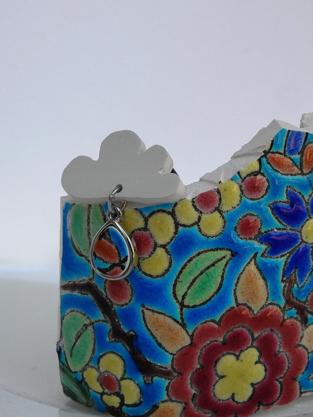 Broche nuage - faience - Gien et Emaux de Longwy no.4