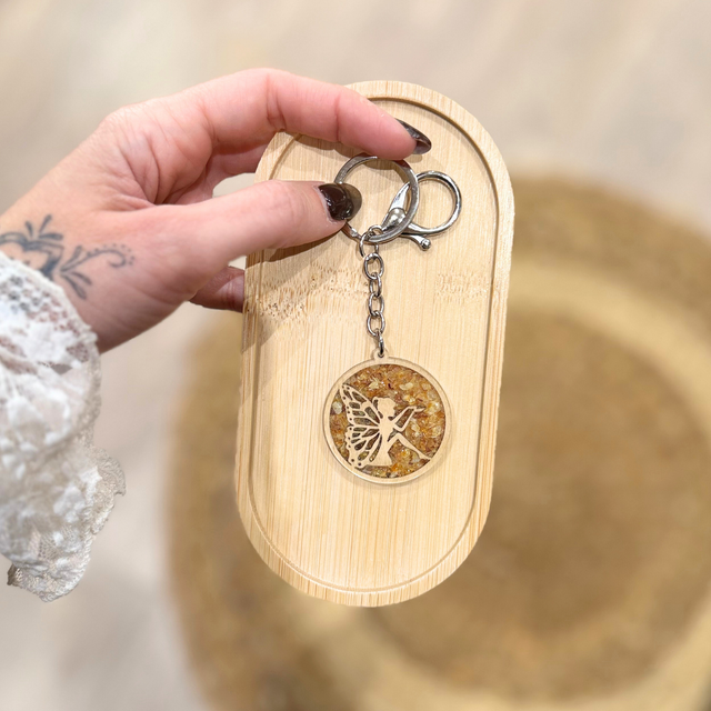 Porte-Clé Bois & Ambre - 6 modèles au choix