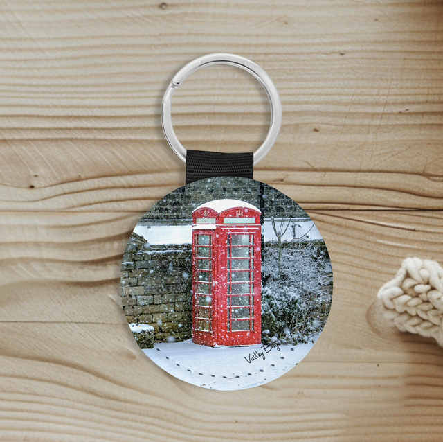 “Snow at the Telephone Box in Bolsterstone ” Keyring  