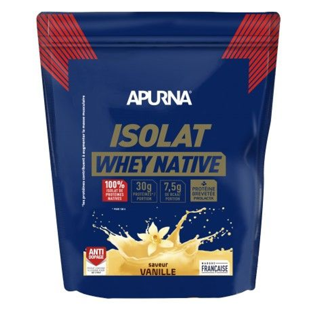 Whey Isolat Native Vanille 720 g – Protéines haute pureté (Apurna)