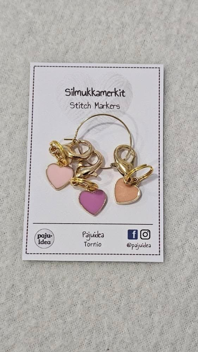 Silmukkamerkit Sydän 3kpl
